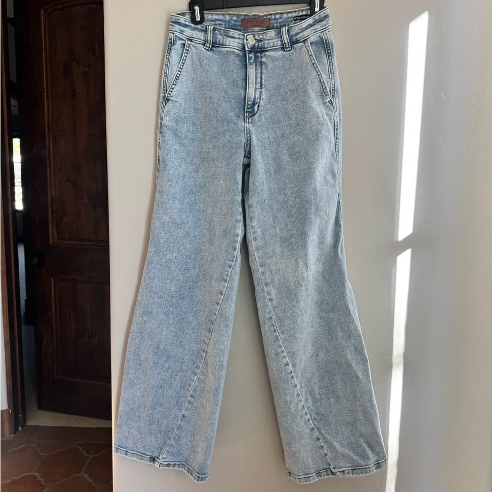 Judy Blue Retro Wide Leg Jeans 5/27 Soft Stretch High Rise Vintage Wash - Picture 2 of 7